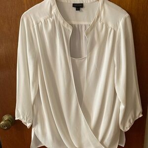 J. Jill Cream Wrap Blouse